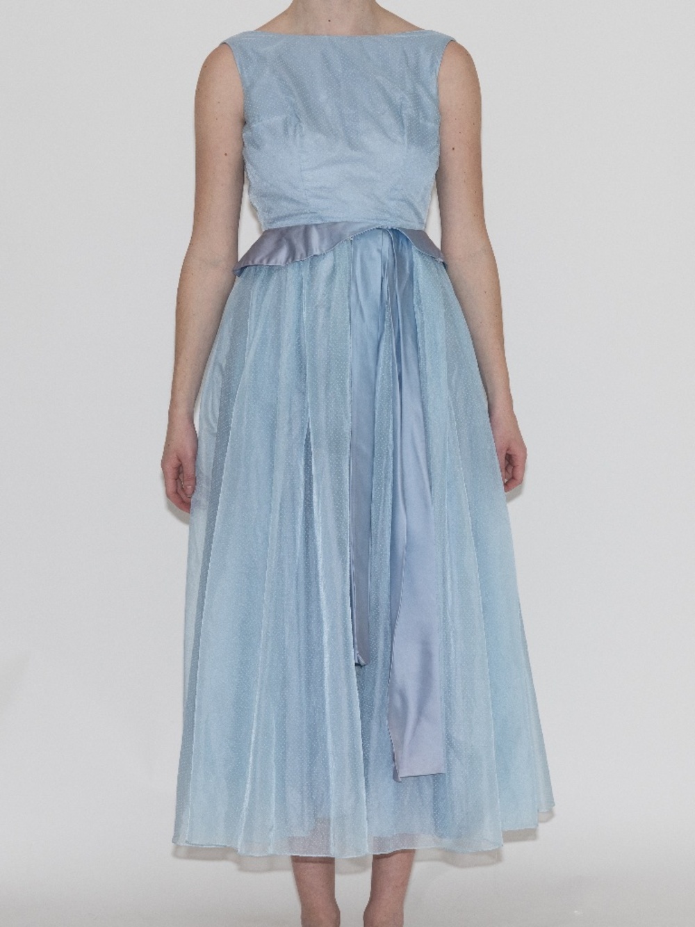 Vintage 1950s formal maxi dress blue ball gown size XXS jr theme new york